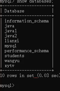 查看mysql数据库命令是什么？