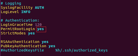 PermitRootLogin