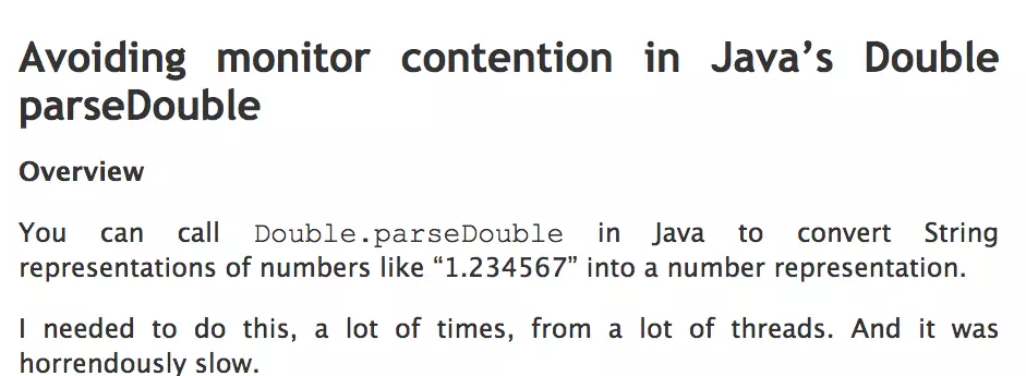 jdk1.7下Double.parseDouble性能问题排查