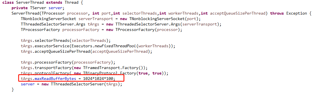 Read an invalid frame size of -2137128701. Are you using TFramedTransport on the client side?