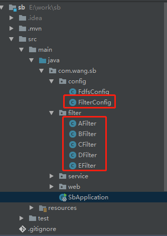 springboot中filter的配置和顺序执行