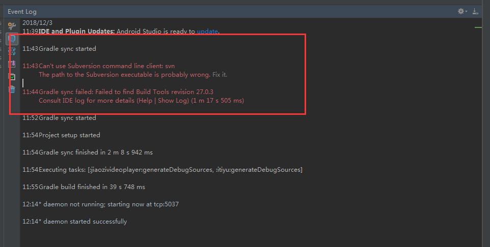Failed to find Build Tools revision 27.0.3
