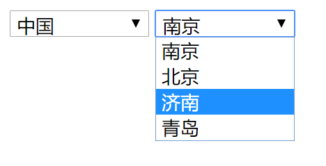 JavaScript 下拉框联动 案例