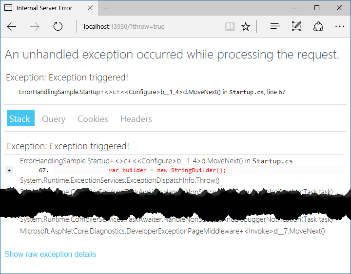 ASP.NET Core 2.2 基础知识(九)【处理错误】