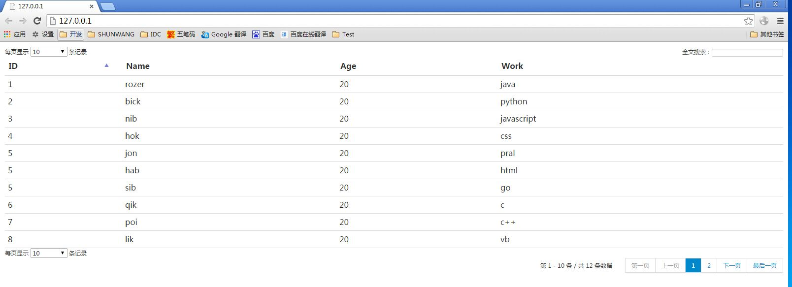 jquery.dataTable.js 使用详解 二、sDom布局源码解析