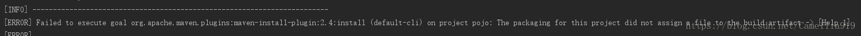 解决：idea maven打包 install 报错The packaging for this project did not assign a file to the build artifact
