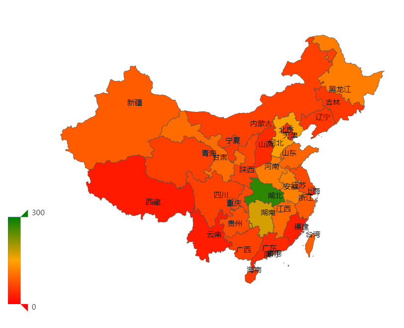 echarts 地图(区域渐变等)、地图和散点图结合、点击省份进入省份地图(双击切换回来)