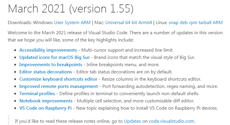 Visual Studio Code 1.55 发布