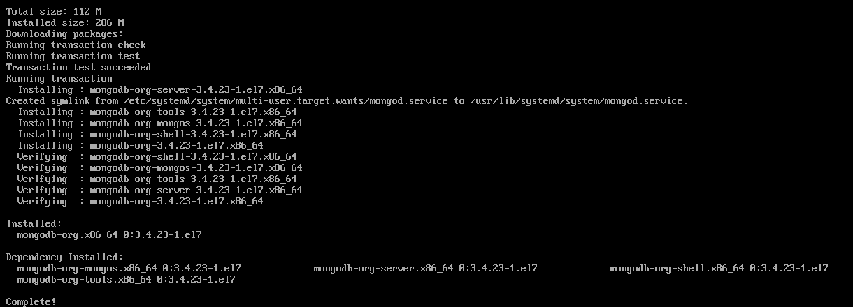 centos7安装MongoDB3.4