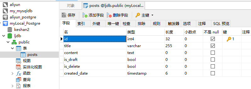 postgresql中的基本类型、表约束以及插入记录insert into