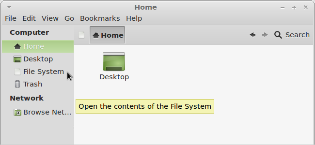 在Linux Mint 12中访问高级文件管理器