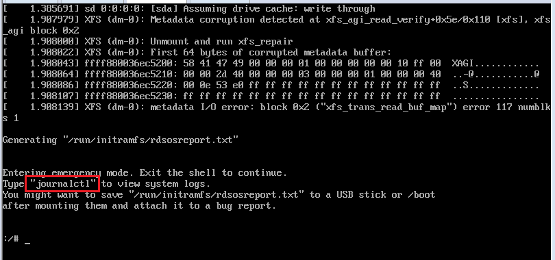 linux 开机错误 Entering emergency mode. Exit the shell to continue.