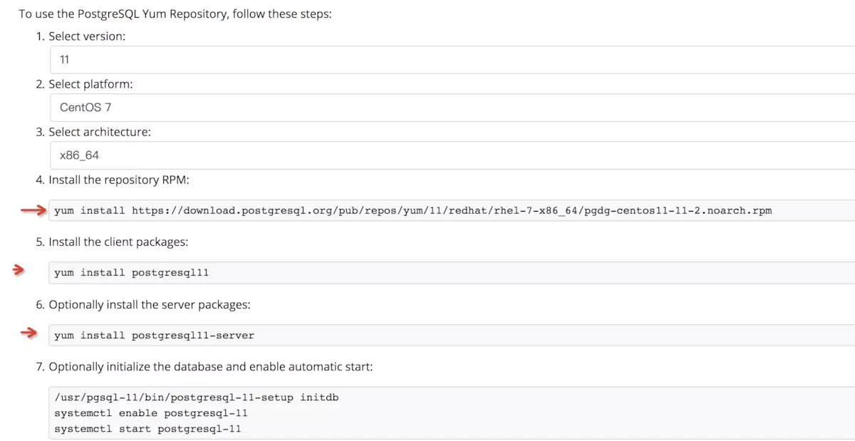 centos7 安装postgresql11