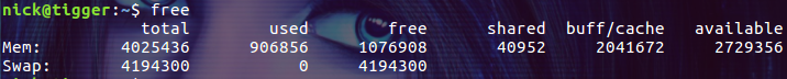 linux free 命令 显示内存使用情况