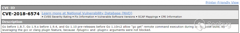 go语言任意代码执行漏洞 cve-2018-6574