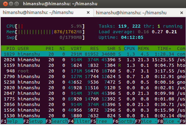 linux top命令增强版 htop简介