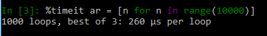 python3 计时性能测试 %timeit %%timeit