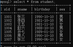 mysql查看表结构的几种方式