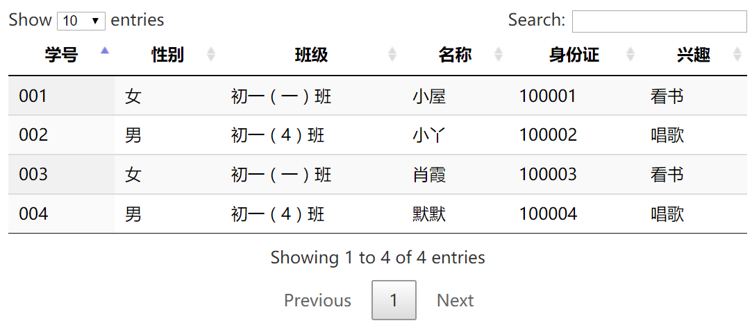 Datatables简单的使用