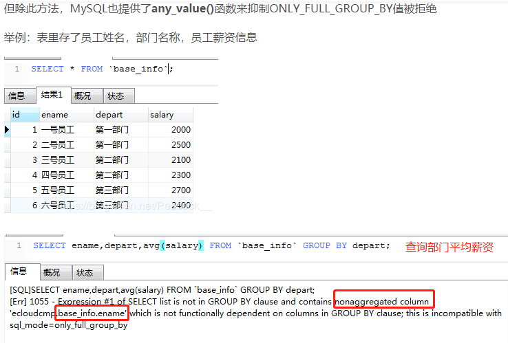 Mysql5.7遇到的group by查询问题解决