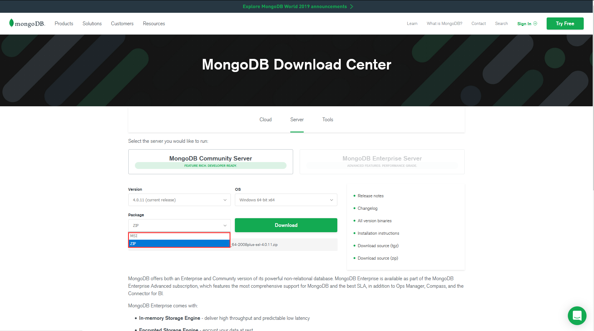 Windows 安装、启动MongoDB