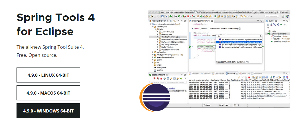 安装 Spring Tools 4 for Eclipse (STS4) 创建Spring Boot项目