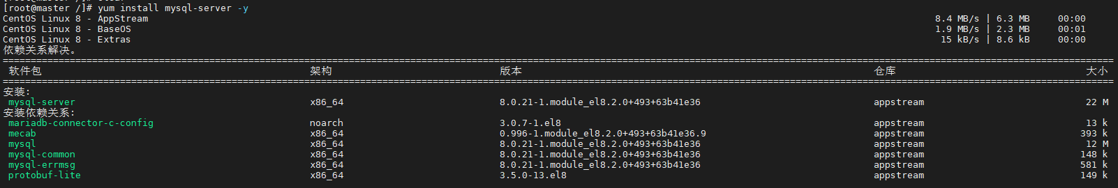 CentOS8安装MySQL8