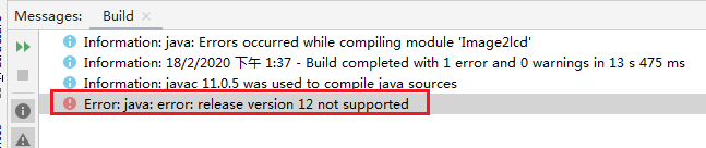 【IntelliJ IDEA 2019.2】问题点：error: release version 11 not supported