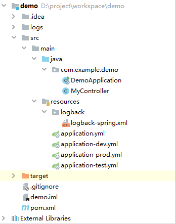 Spring boot 项目 整合 logback (不同级别的日志输出到不同的文件以及不同环境日志输出)