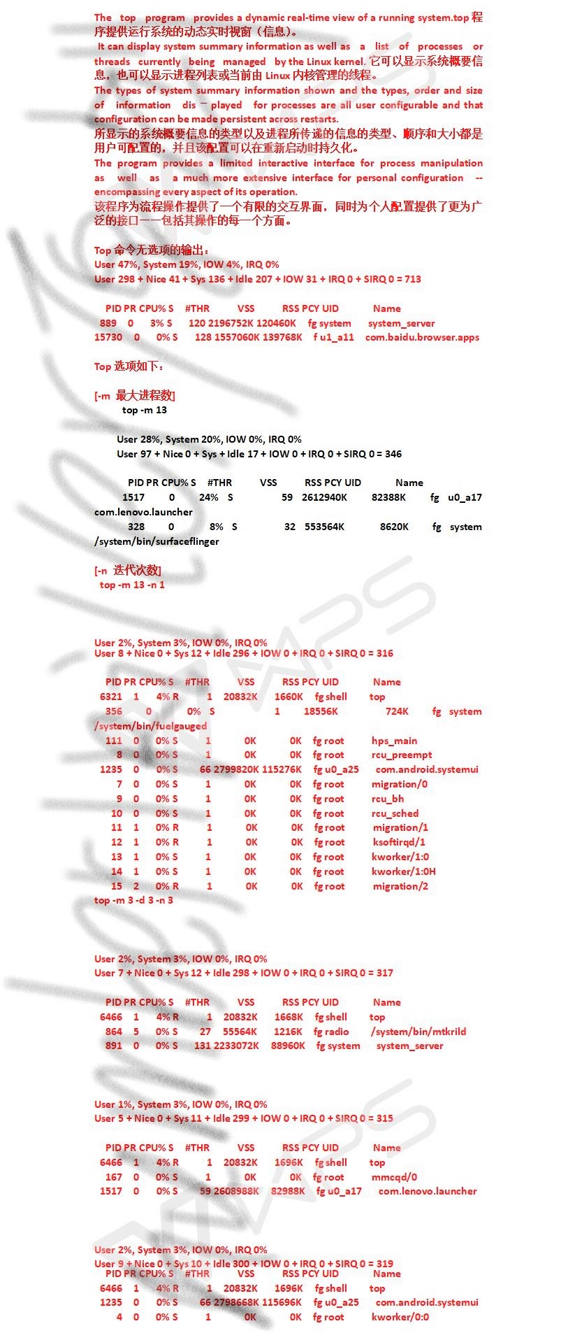 adb中top 命令详解