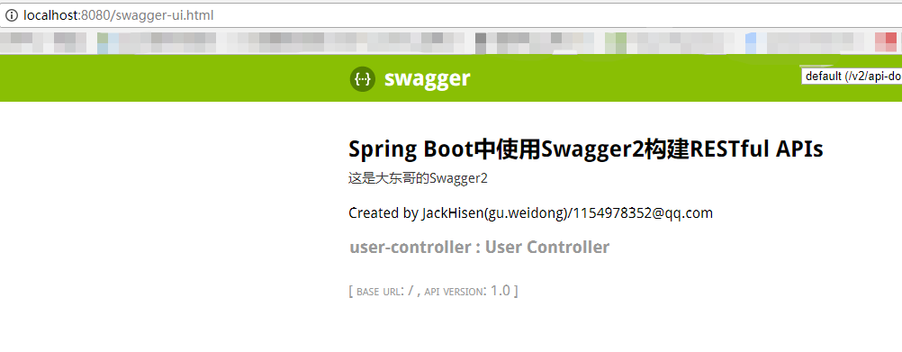 springboot干货——（九【一】）使用Swagger2构建强大的RESTful API文档