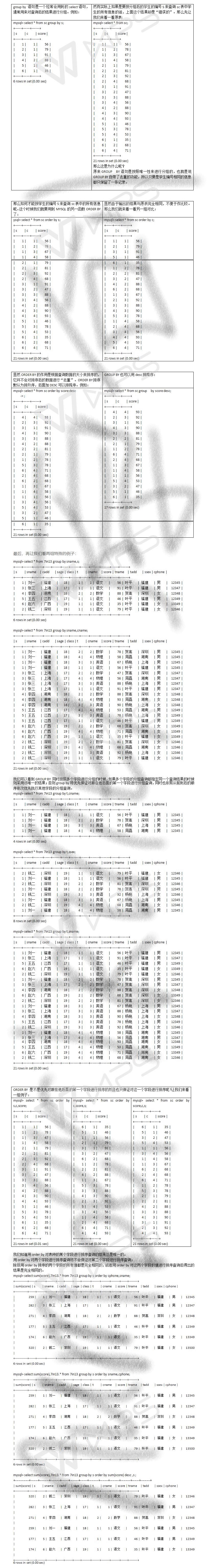 MYSQL 中group by，order by用法详解及其特殊用法