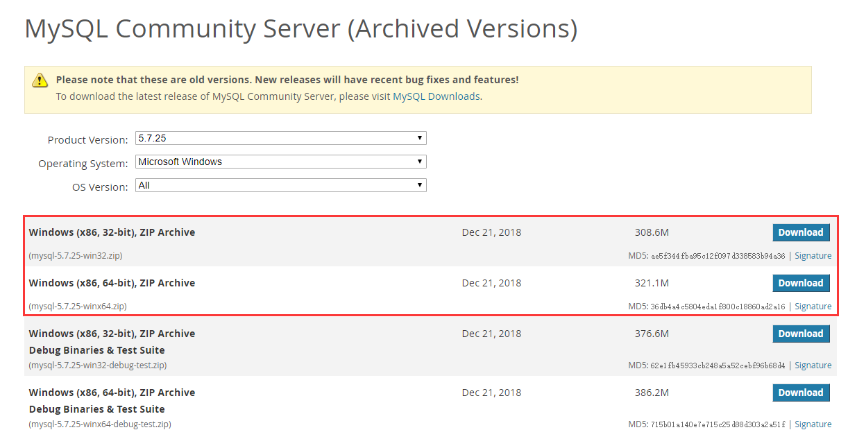 windows上安装绿色版mysql5.7.25（一个系统装多个mysql）