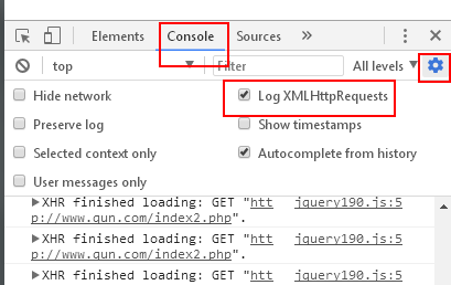 谷歌浏览器chrome显示ajax请求日志记录的方法