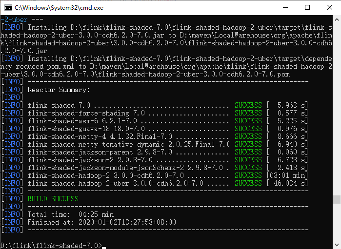 Flink 编译 Flink1.9.1-CDH6.2 对应版本