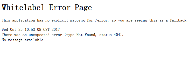 springboot常见错误——Whitelabel Error Page