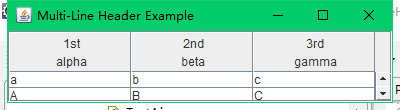 Java Swing JTable，表头多行显示示例代码