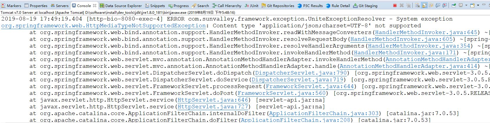 记一次Content type 'application/json;charset=UTF-8' not supported解决方案