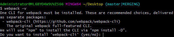 webpack查询版本错误(webpack -v One CLI for webpack must be installed.These are recommended choices..）