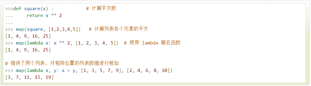 Python map() 函数