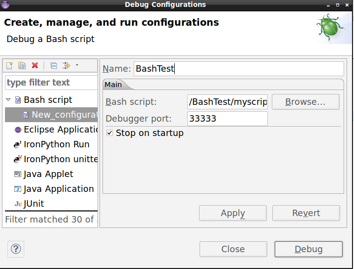 如何利用eclipse+basheclipse+ShellEd构建bash shell 可视化debug环境--(1)