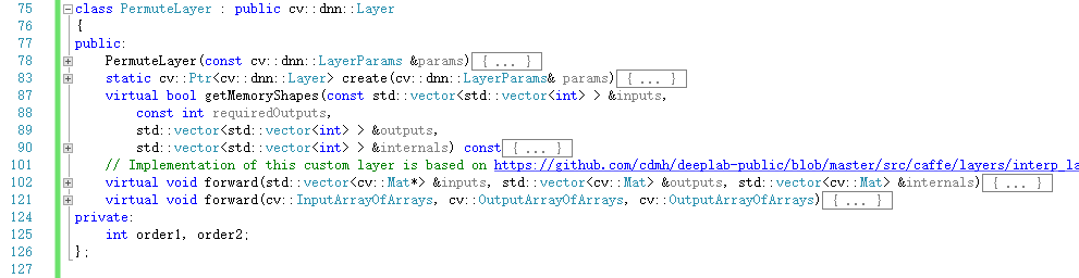 opencv c++ caffe模型加载，自定义一个permute层