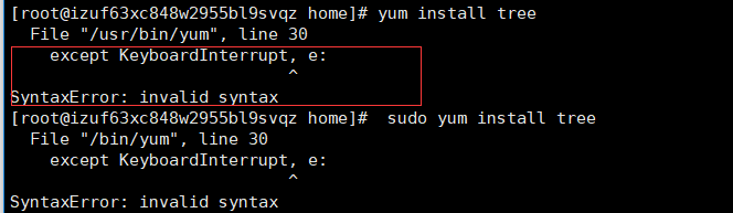 Linux：except KeyboardInterrupt, e: SyntaxError: invalid syntax报错问题