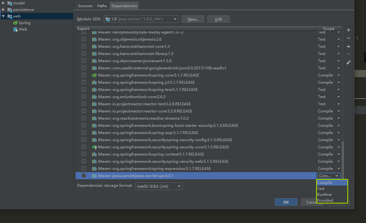 【Intellij idea】Exception in thread "main" java.lang.NoClassDefFoundError: javax/servlet/Filter