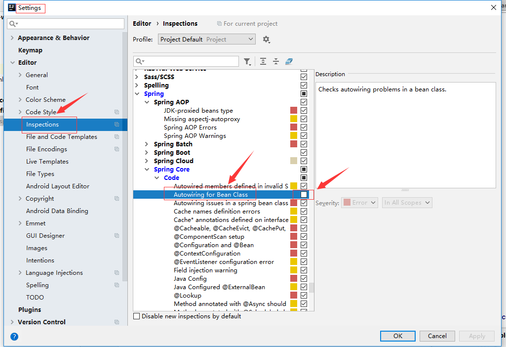 Could not autowire. No beans of 'UserMapper' type found. less... (Ctrl+F1) Checks autowiring proble