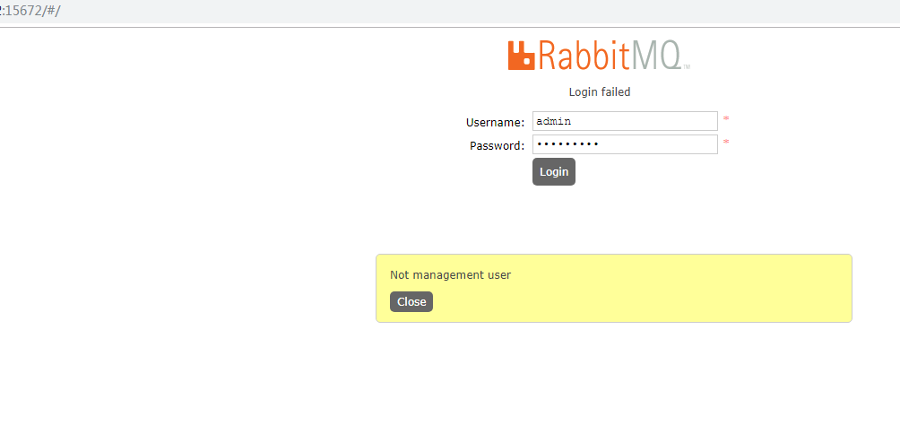 rabbitmq用户管理(Not management user问题解决)