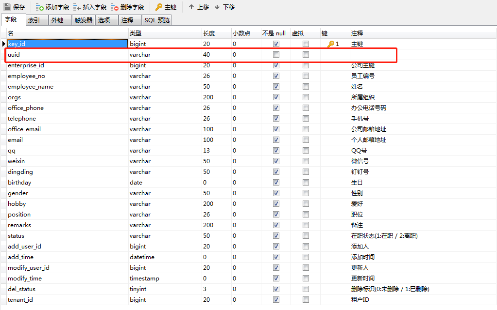 【Mysql】添加、修改表字段和属性