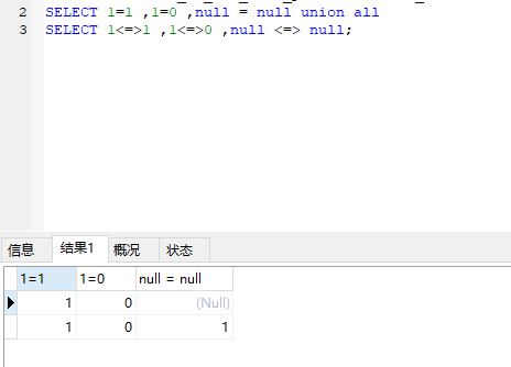 第五章 3 mysql的between和 = 和&lt=&gt 和 union all 和union