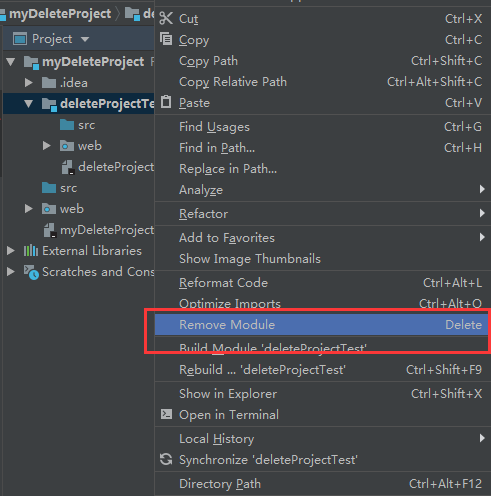 IntelliJ IDEA删除Project