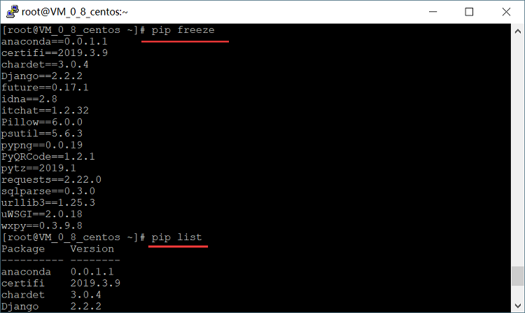 Python 查看已安装的软件包及版本